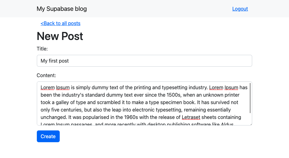 Create a blog post